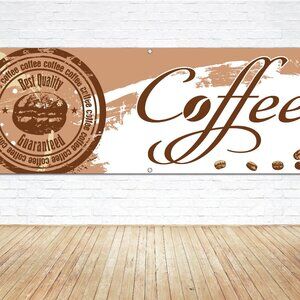 COFFEE Best Quality Guaranteed 6ft. Vinyl Banner Shop Sign Cafe Display Signage
